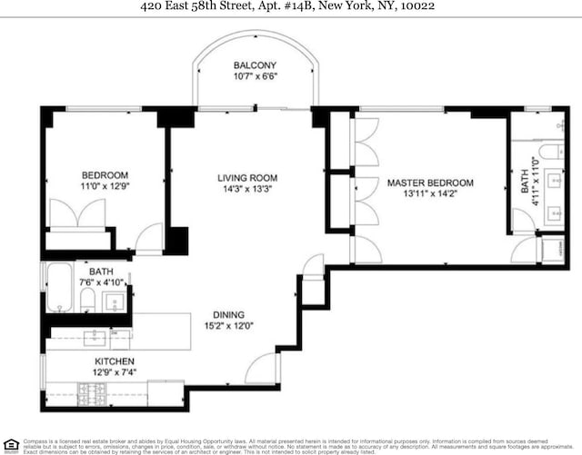 420 E 58th St Unit 14B, New York City, NY 10022 - view of floor plan / room layout
