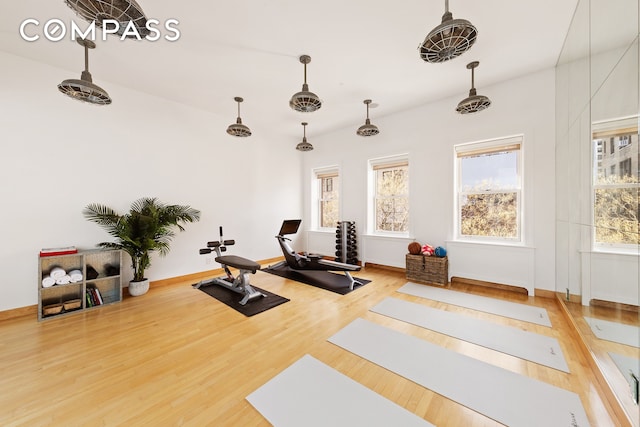 9 W 84th St, New York City, NY 10024 - exercise room featuring wood finished floors and baseboards