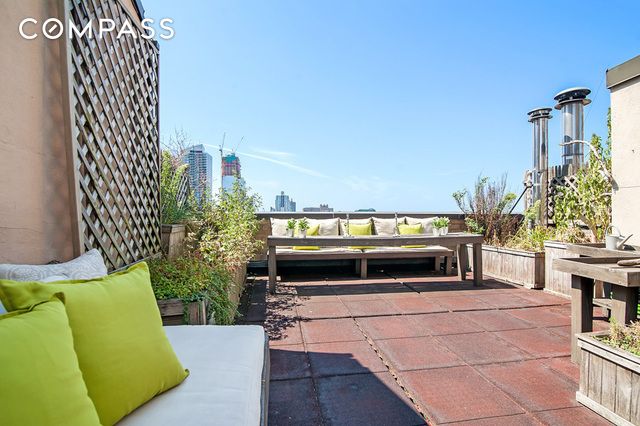529 W 42nd St Unit 7N, New York City, NY 10036 - view of patio / terrace with outdoor lounge area and a view of city