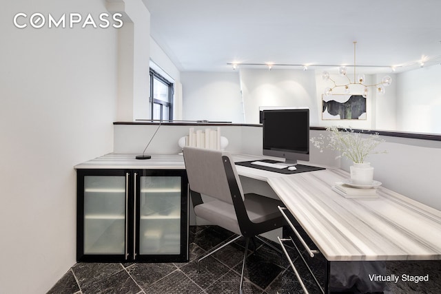 529 W 42nd St Unit 7N, New York City, NY 10036 - office space with wine cooler and rail lighting