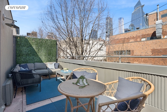 443 W 24th St Unit G, New York City, NY 10011 - balcony with outdoor lounge area