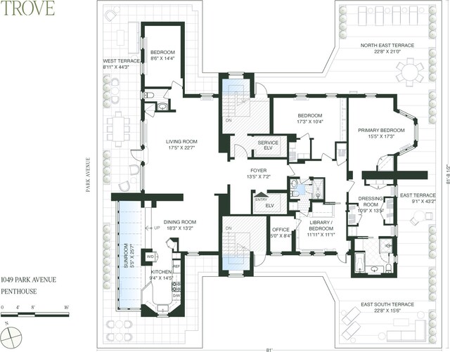 1049 Park Ave Ph, Ph, New York City, NY 10028 - floor plan / room layout