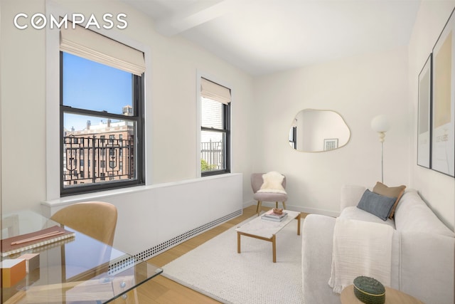 1049 Park Ave Ph, Ph, New York City, NY 10028 - living area with wood finished floors and beam ceiling