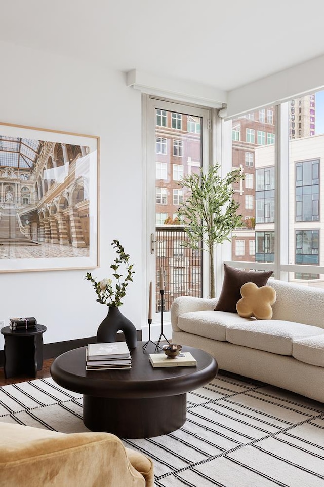 sunroom with plenty of natural light