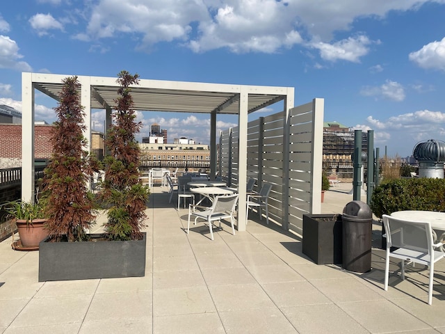 view of patio with a pergola