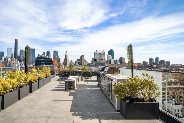 269 4th Ave Unit 403, New York City, NY 11215 - view of patio / terrace with a skyline view and an outdoor kitchen