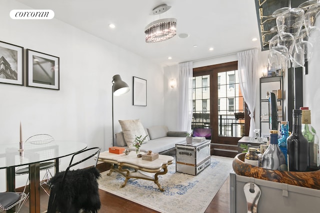 607 Manhattan Ave Unit 1, New York City, NY 11222 - living area with wood finished floors and recessed lighting