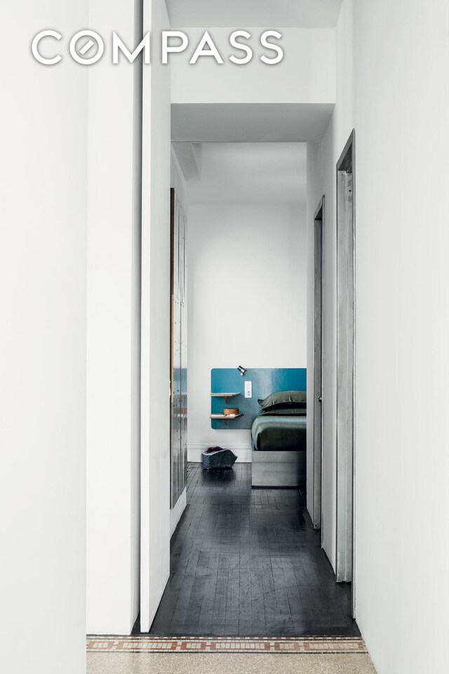 366 Broadway Unit 5C, New York City, NY 10013 - corridor with dark wood-style floors