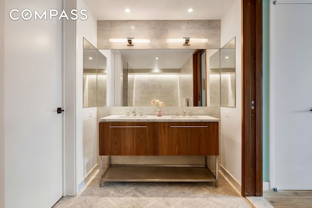 90 Furman St Unit N510, New York City, NY 11201 - bathroom with double vanity and baseboards