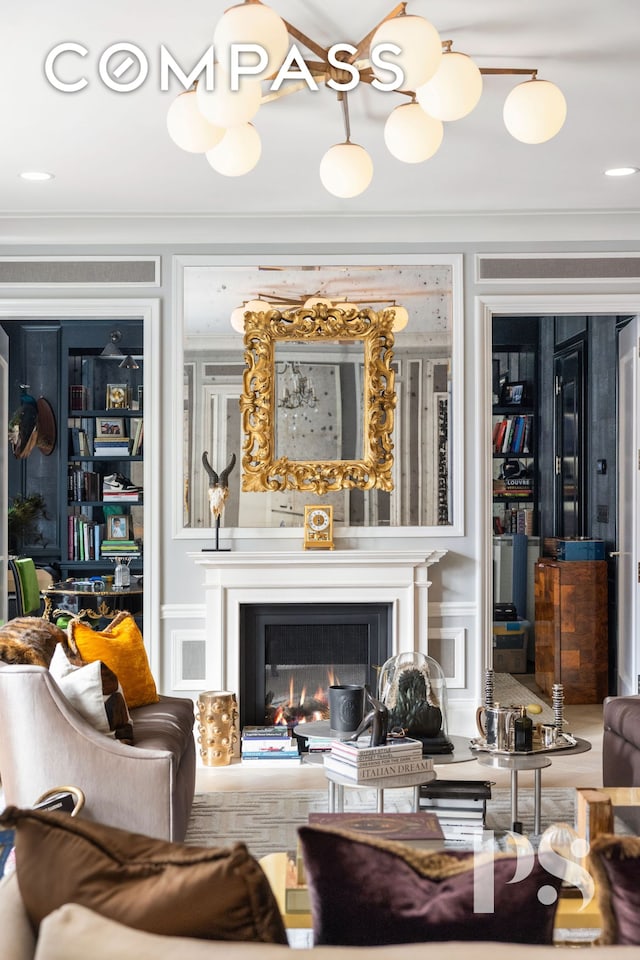 135 E 79th St Unit 8E, New York City, NY 10075 - living area with crown molding