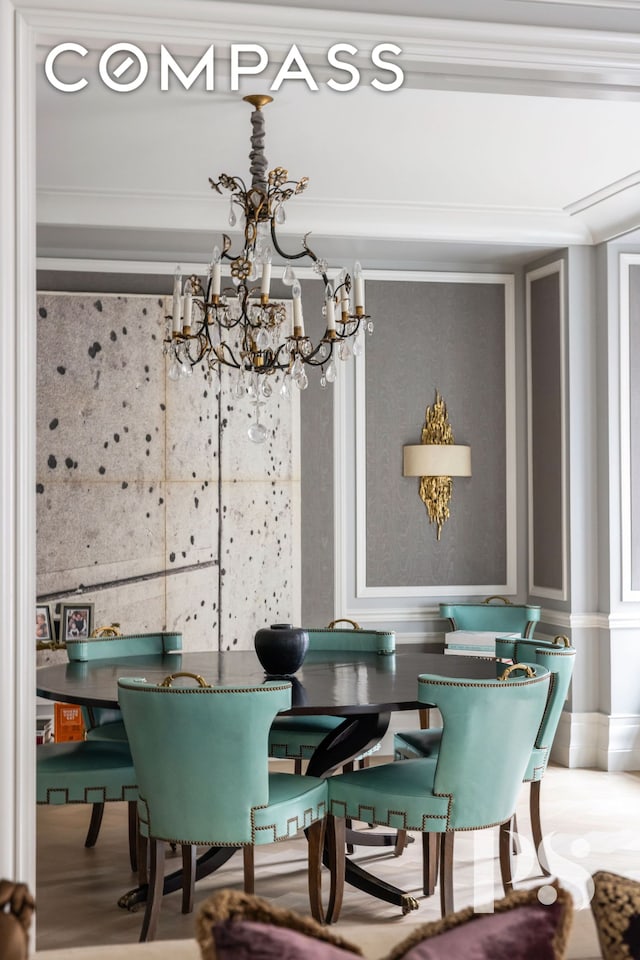 135 E 79th St Unit 8E, New York City, NY 10075 - dining room featuring a chandelier