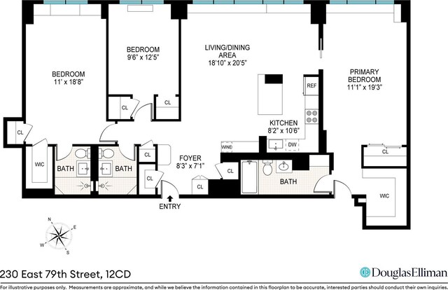 230 E 79th St Unit 12Cd, New York City, NY 10021 - home floor plan