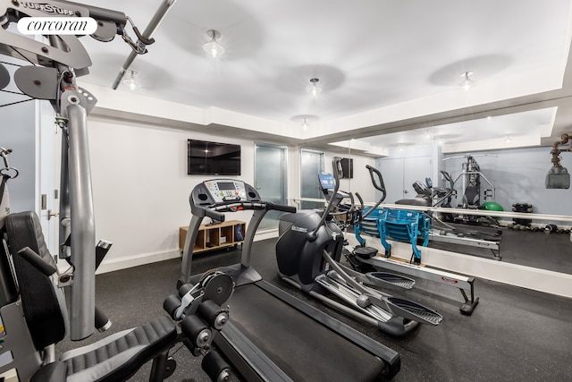159 E 61st St, New York City, NY 10065 - workout area featuring baseboards
