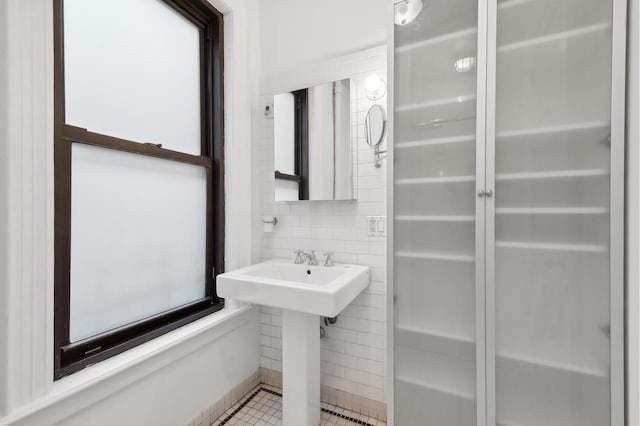 bathroom featuring tile patterned flooring