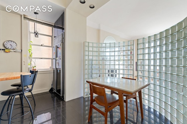 11 W 81st St Unit 6A, New York City, NY 10024 - dining area with dark tile patterned floors