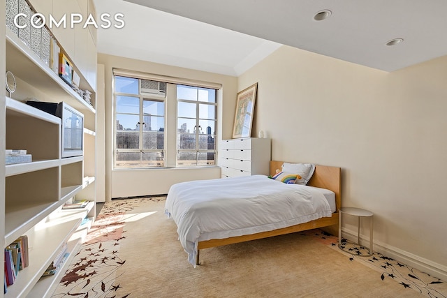 11 W 81st St Unit 6A, New York City, NY 10024 - bedroom featuring carpet, baseboards, and recessed lighting