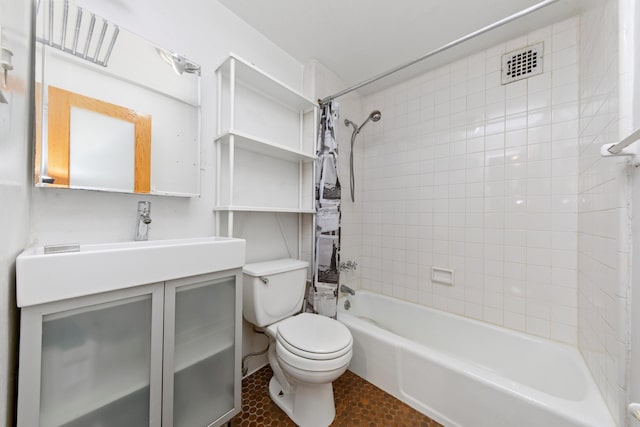 331 E 92nd St Unit 5C, New York City, NY 10128 - full bathroom featuring toilet, shower / bath combo, vanity, and tile patterned flooring