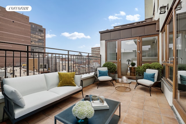 balcony featuring an outdoor living space