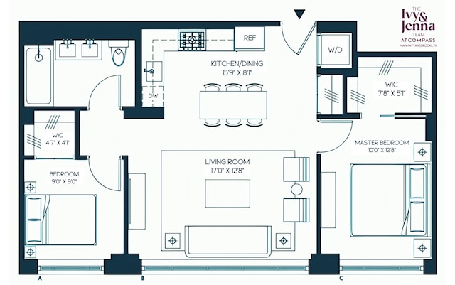 229 9th St Unit 601, New York City, NY 11215 - view of floor plan / room layout