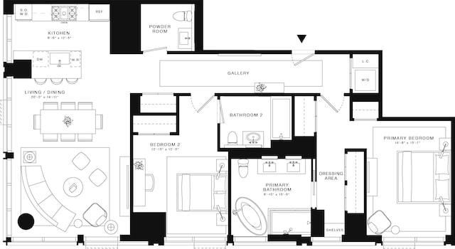 50 Bridge Park Dr Unit 21D, New York City, NY 11201 - floor plan / room layout