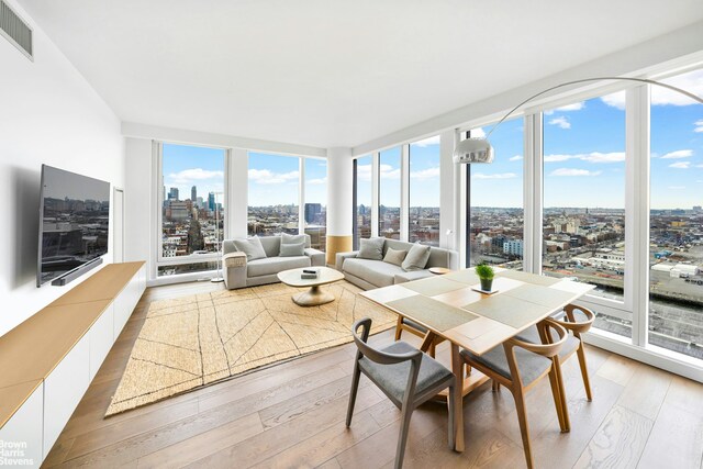 50 Bridge Park Dr Unit 21D, New York City, NY 11201 - sunroom / solarium with hardwood / wood-style flooring and floor to ceiling windows