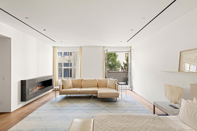 38-40 E 76th St, New York City, NY 10021 - living room featuring wood finished floors and a glass covered fireplace