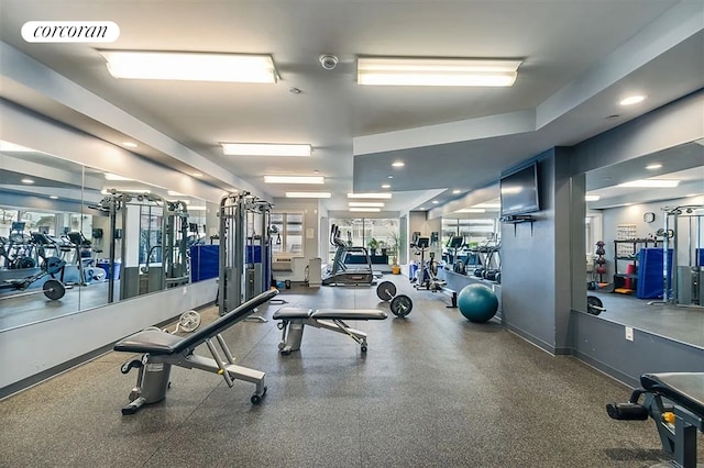 gym with visible vents