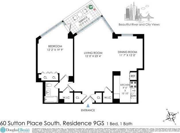 60 Sutton Pl S Unit 9Gs, New York City, NY 10022 - room layout