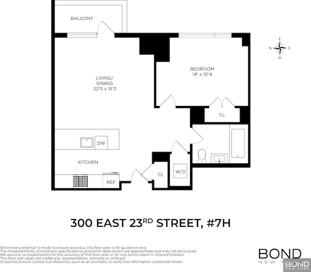 300 E 23rd St Unit 7H, New York City, NY 10010 - property floor plan