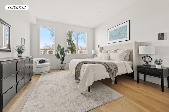 bedroom featuring light wood-type flooring