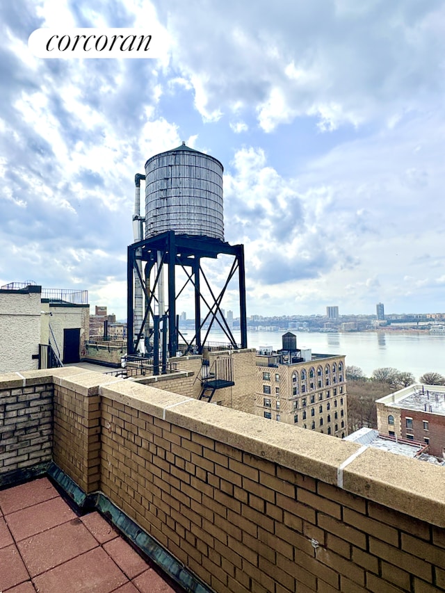 789 W End Ave Unit Ph6, New York City, NY 10025 - view of patio featuring a water view and a balcony