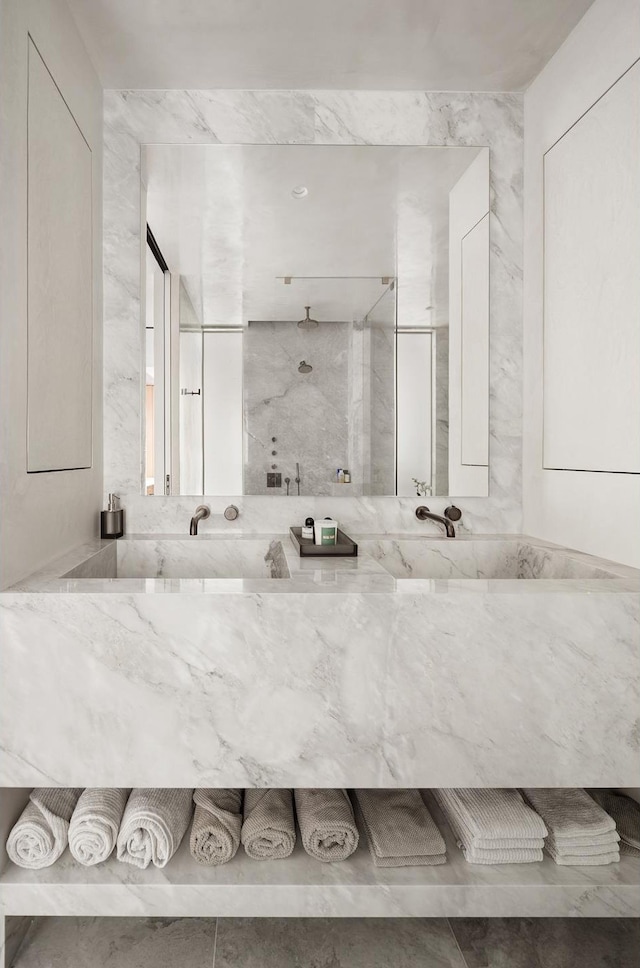 165 Charles St Unit 6, New York City, NY 10014 - full bathroom featuring walk in shower and a sink