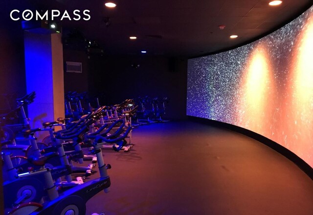 350 W 50th St Unit 3Ll, New York City, NY 10019 - exercise room featuring recessed lighting