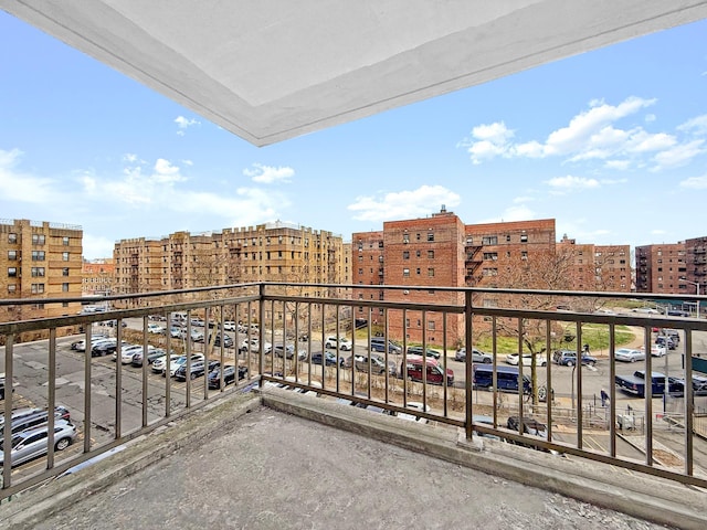 balcony featuring a view of city