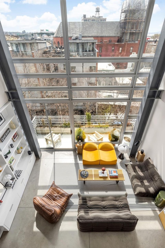 balcony featuring a view of city