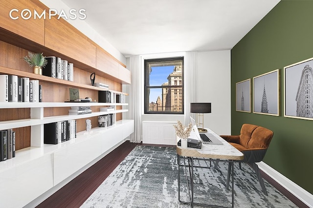 150 Nassau St Unit 18Ab, New York City, NY 10038 - office space with baseboards and dark wood finished floors