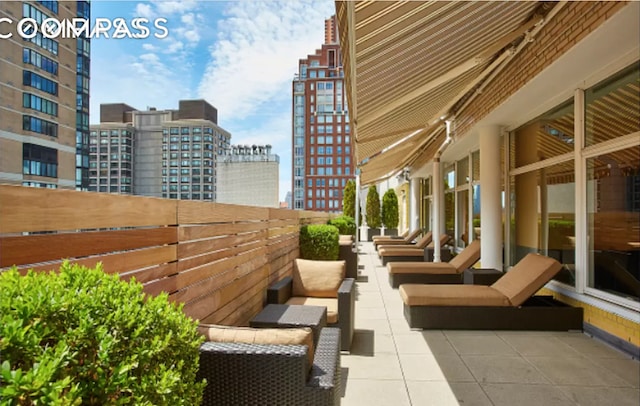 exterior space featuring a view of city