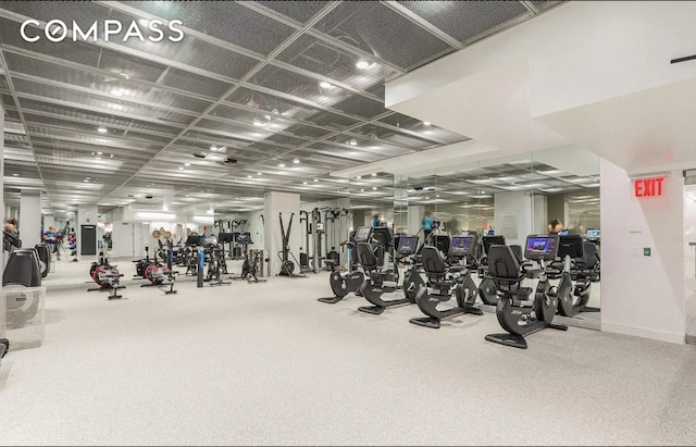 workout area with carpet