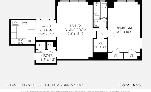 235 E 22nd St Unit 4T, New York City, NY 10010 - floor plan / room layout