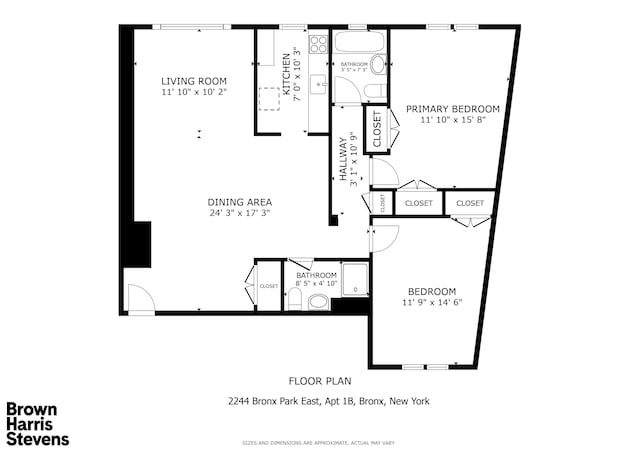 2244 Bronx Park E Unit 1B, New York City, NY 10467 - home floor plan