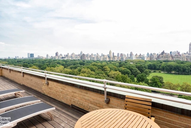 balcony featuring a view of city
