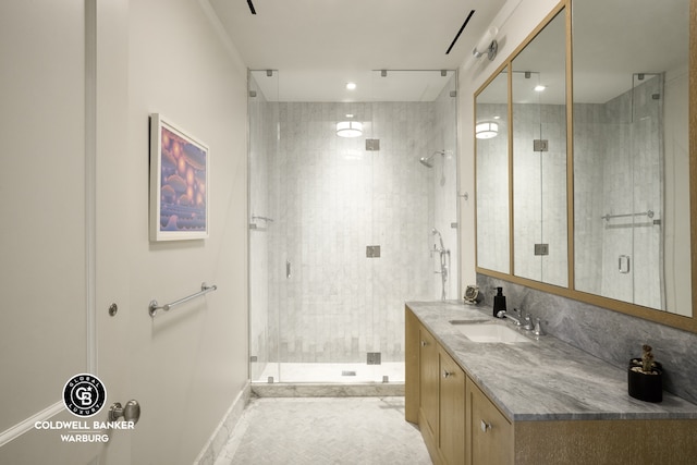 101 W 78th St Unit 5B, New York City, NY 10024 - bathroom featuring vanity and a stall shower
