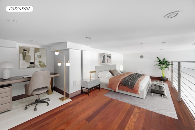605 Manhattan Ave Unit 4, New York City, NY 11222 - bedroom featuring an office area and wood finished floors