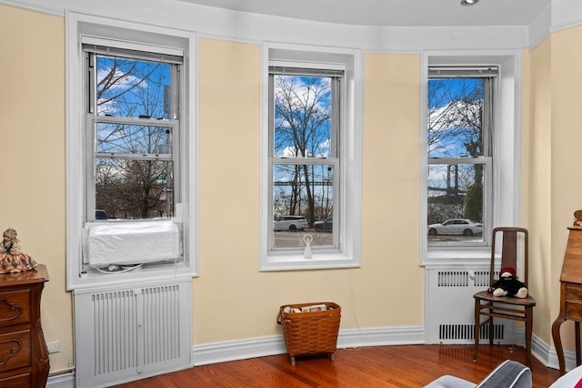 9437 Shore Rd Unit A1, New York City, NY 11209 - entryway featuring radiator, wood finished floors, baseboards, and healthy amount of natural light