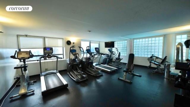 gym with healthy amount of natural light
