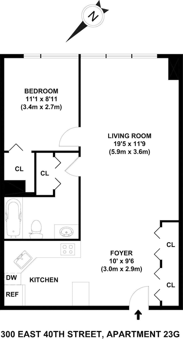 300 E 40th St Unit 23-G, New York City, NY 10016 - room layout