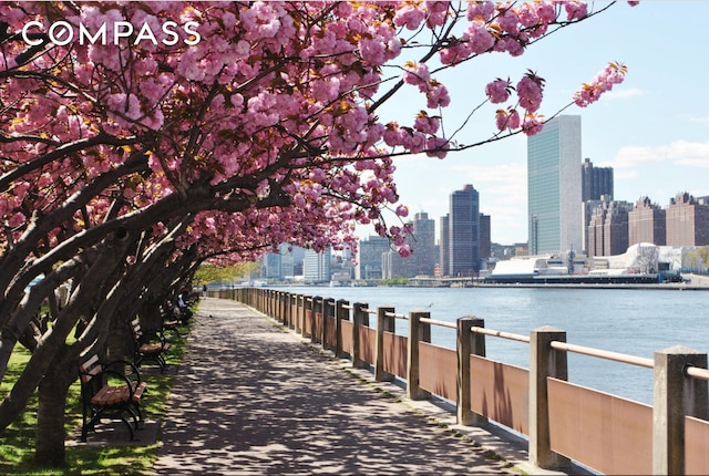 551 Main St Unit 208, New York City, NY 10044 - view of home's community featuring a skyline view and a water view