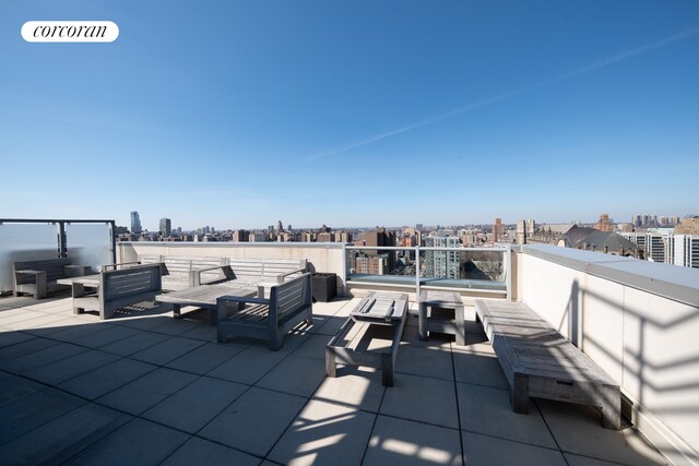 321 W 110th St Unit 12B, New York City, NY 10026 - view of patio / terrace with a view of city and an outdoor living space