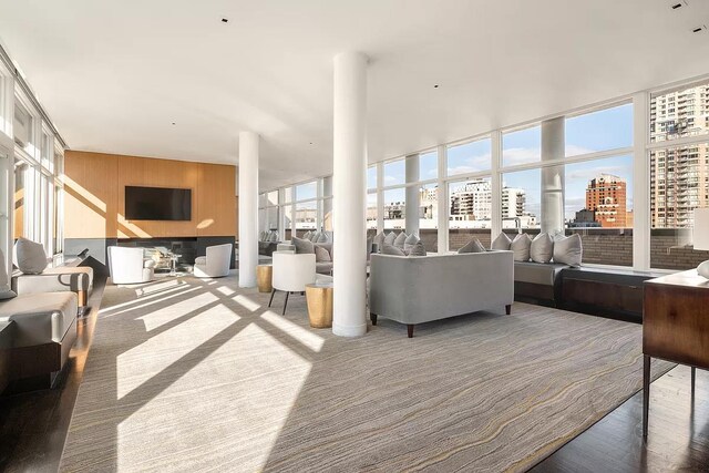 200 E 66th St Unit A301, New York City, NY 10065 - living room with wood finished floors and ornate columns