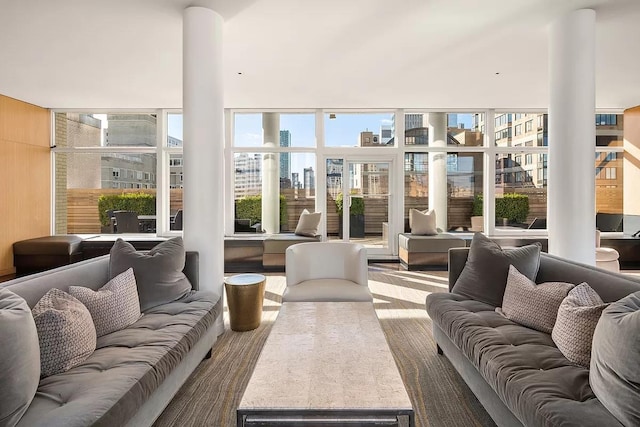 common area with a city view